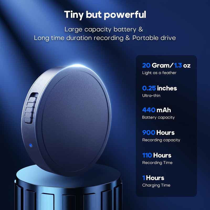 128G (1600 Hour) Magnetic Voice Activated Recorder - Nanezan Recording Device MP3 Records with 70 Hours Battery Time, USB-C Audio Recorder for Work, Lectures, Meetings, Interviews Gray-128GB