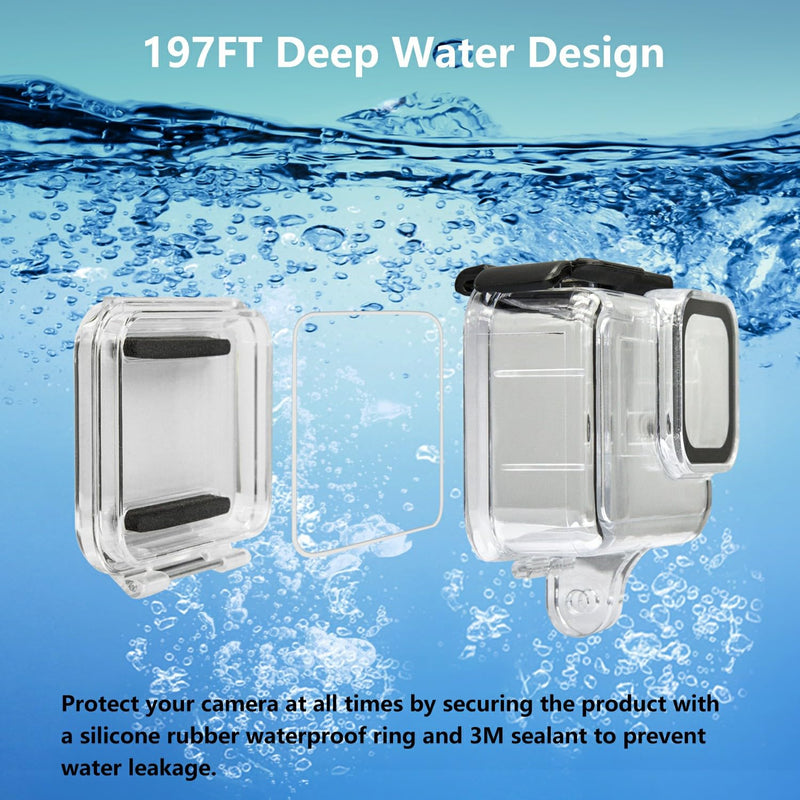 Suptig Waterproof Case Protective Housing Underwater Dive Housing for GoPro hero12 hero 11 hero 10 hero 9 Waterproof 196Ft