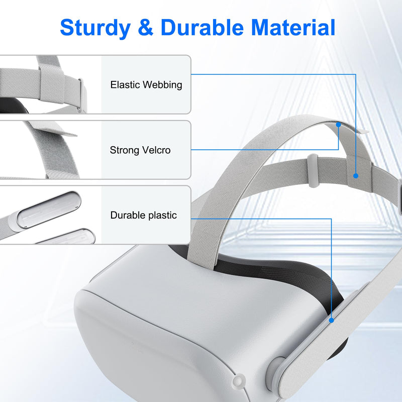 Original Head Strap for Oculus Quest 2, Replacement Head Strap for Meta Quest 2, VR Accessories with 2 Pair Thumb Grip Caps,for Oculus Quest 2 Head Strap,Compatible with Meta Quest 2 Head Strap