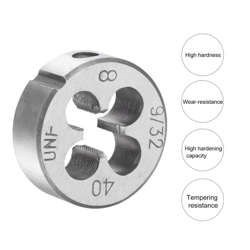 sourcing map Round Thread Cutting Jaws 9/32"-40 UNF Alloy Tool Steel Machine Thread Repair Hand Tool