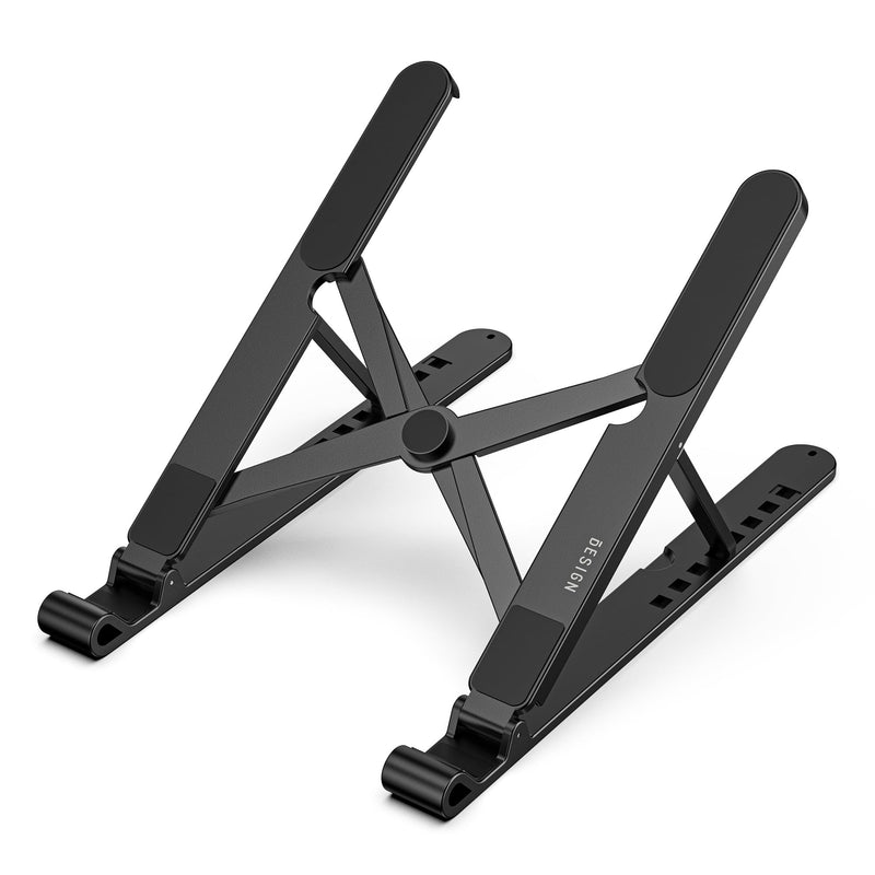 BESIGN LS01 Pro Ergonomic Laptop Stand, Plastic Laptop Riser, Portable and Adjustable Notebook Computer Holder Compatible with 10-14" Laptops (Black) Black