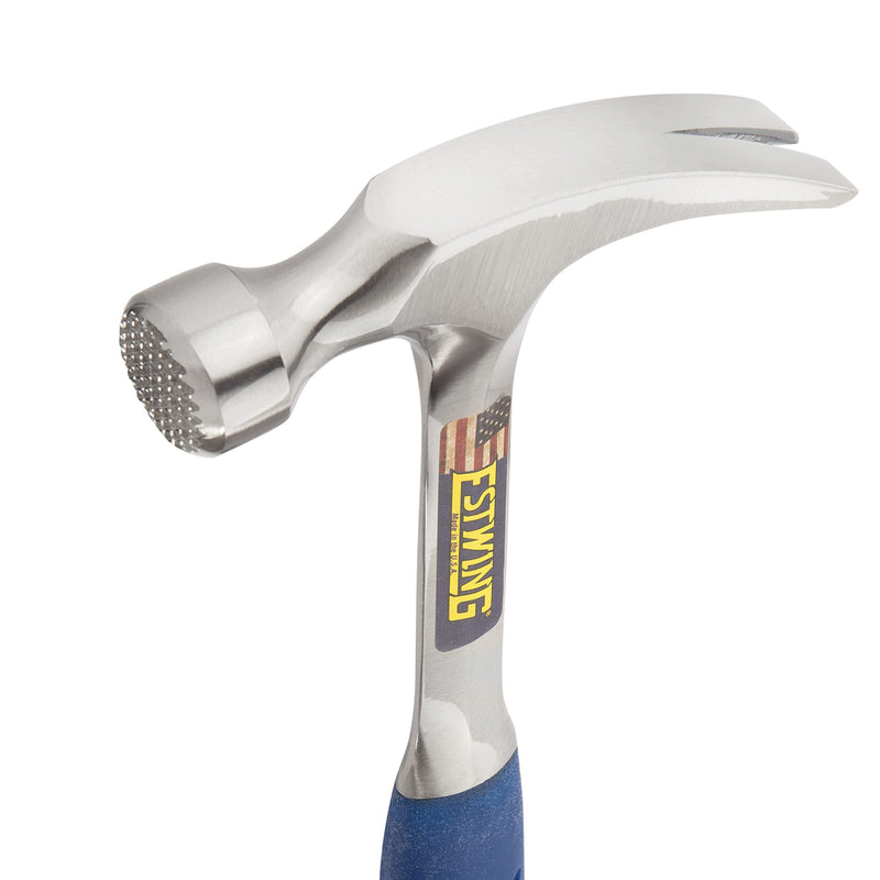 ESTWING Framing Hammer - 20 oz USA Made Straight Rip Claw Hammer with Milled Face & Shock Reduction Grip - E3-20SM