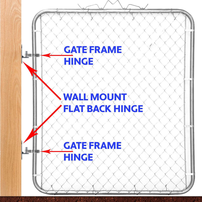 1-3/8" Chain Link Fence Gate Frame Hinge - Use for 1-3/8" Outside Diameter Post/Pipe - Galvanized Chain Link Post Gate Frame Hinge - Nut/Bolt Included for Hinge (2 Pak) 1-3/8" - 2 Pack