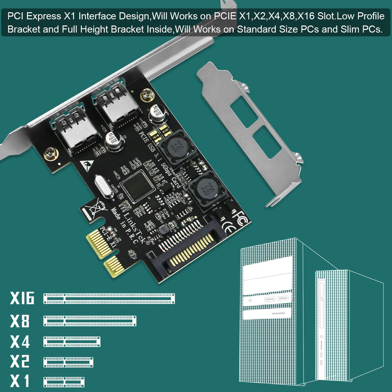 2-Ports PCIE USB 3.0 (USB 3.1 GEN1) 5Gbps Expansion Card for Desktop PCs, 2X 5Gbps USB-A Ports, Built in Smart Power Distribution Technology, No Need Extra Power Supply (PCIE-U302A) PCIE-U302A