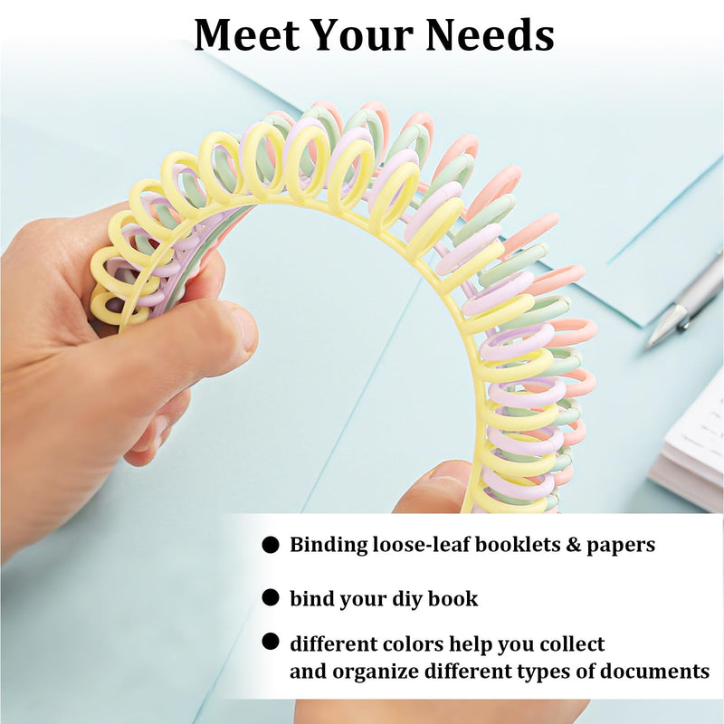 20 Pcs Spiral Binding Coils, Plastic Binding Combs 30 Ring Diameter 0.47inch Add Pages to Notebooks, Snap Close Comb Binding Spines Binder Tabs Dividers, Spiral Notebook Maker Open and Close Easily
