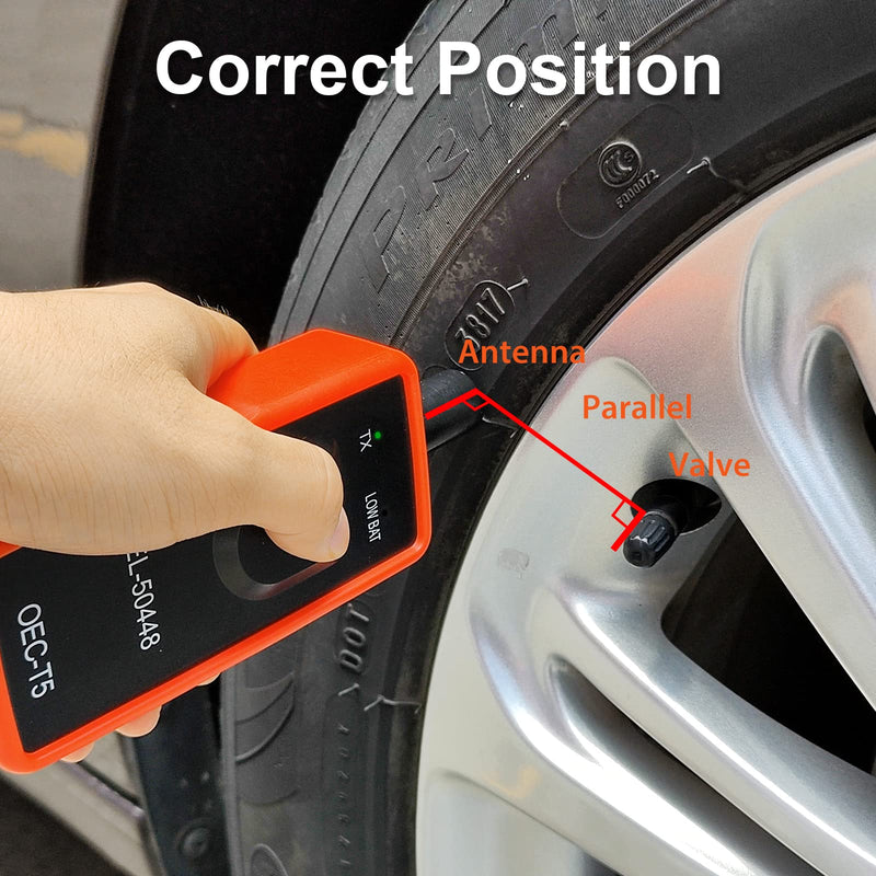 JDIAG EL-50448 TPMS Relearn Tool for Auto Tire Pressure Monitor System Sensor Activation TPMS Reset Tool OEC-T5 for Buick/Chevy/Cadillac Series Vehicles 2024 Edition Orange