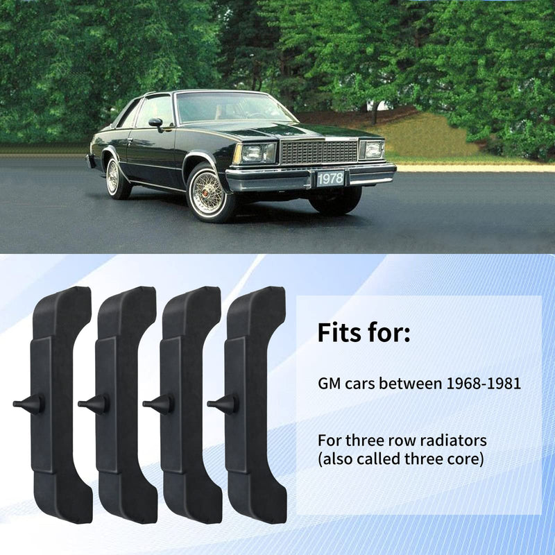 (4 PCS Kit) Rubber Radiator Insulator Pads 4012-326-681S,3 Core Radiator Mounts Cushions, Support Pads compatible with GM,Radiator Mounts Parts