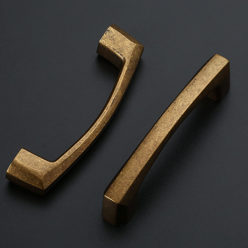 Amerdeco 10 Pack Antique Brass Cabinet Pulls 3 Inch(76MM) Hole Centers Kitchen Vintage Retro Cabinet Handles Hardware Kitchen Handles for Cabinets Cupboard Handles Drawer Pulls ZH0032… 3"/76MM Hole Center
