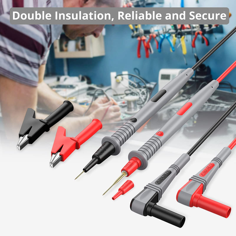 Proster Multi Test Lead Kit 21 in 1 Electric Multimeter Test Lead with Crocodile Clips Test Probe Banana Plug Multimeter Cable for Voltage Tester