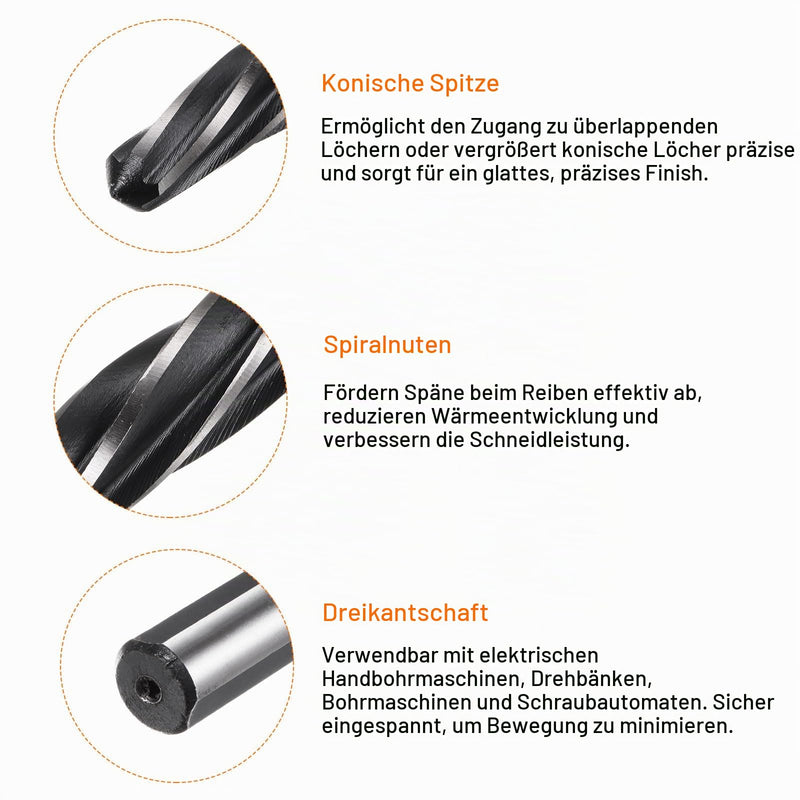 QUARKZMAN Conical Reamer 19 mm, M2 HSS Spiral Groove Bridge Reamer with 1/2 Inch Shank for Reaming Metal Alloys, Aluminum, Wood and Plastic Holes 3/4" x 1/2"