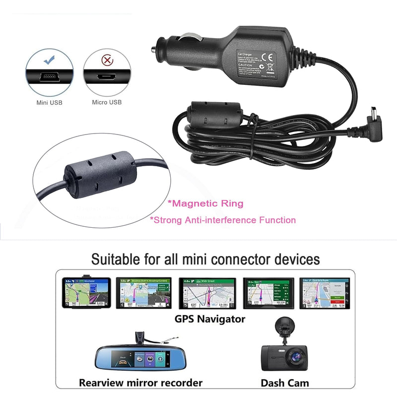 This Product is Suitable for Garmin Nuvi car USB Charging Cable, Compatible with Garmin Dezl, DriveSmart, DriveAssist, RV and Zumo Power Cables, as Well as Replacement for Garmin GPS Power Cables.