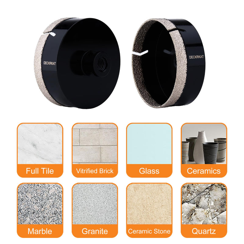 4-1/4" Diamond Hole Saw, 110mm Tile Hole Saw Drill Bit Diamond Tipped for Granite Marble Ceramic Glass Porcelain Quartz Tiles Stones Countertop, Core Drill Bits with 5/8-11 Thread for Angle Grinders. 4-1/4"(110mm)