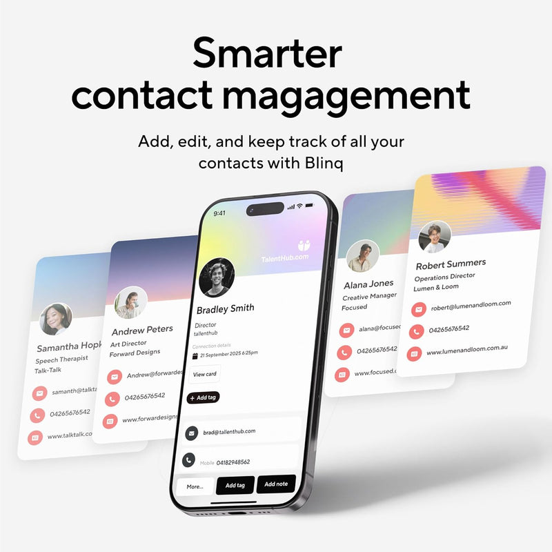 Digital Business Card Wristband - Tap to Share NFC Tag & QR Code - Compatible with iPhone & Android- No App or Subscription Required (Black)