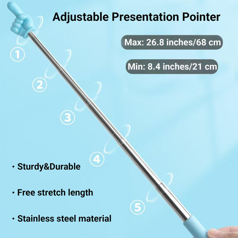 Retractable Classroom Pointer, Pink Teacher Pointer Finger, Pointer Classroom Supplies for Elementary School Teachers, Kindergarten Teachers, Office Presentation Training