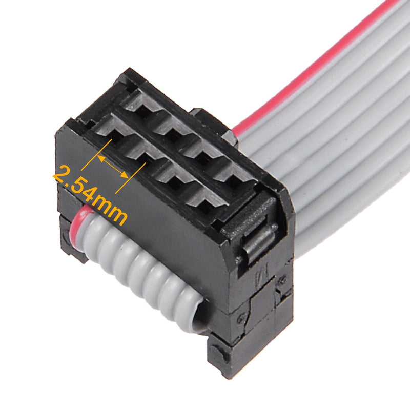uxcell IDC 8 Pins Connector Flat Ribbon Cable Female Connector Length 30cm 2.54mm Pitch,5pcs