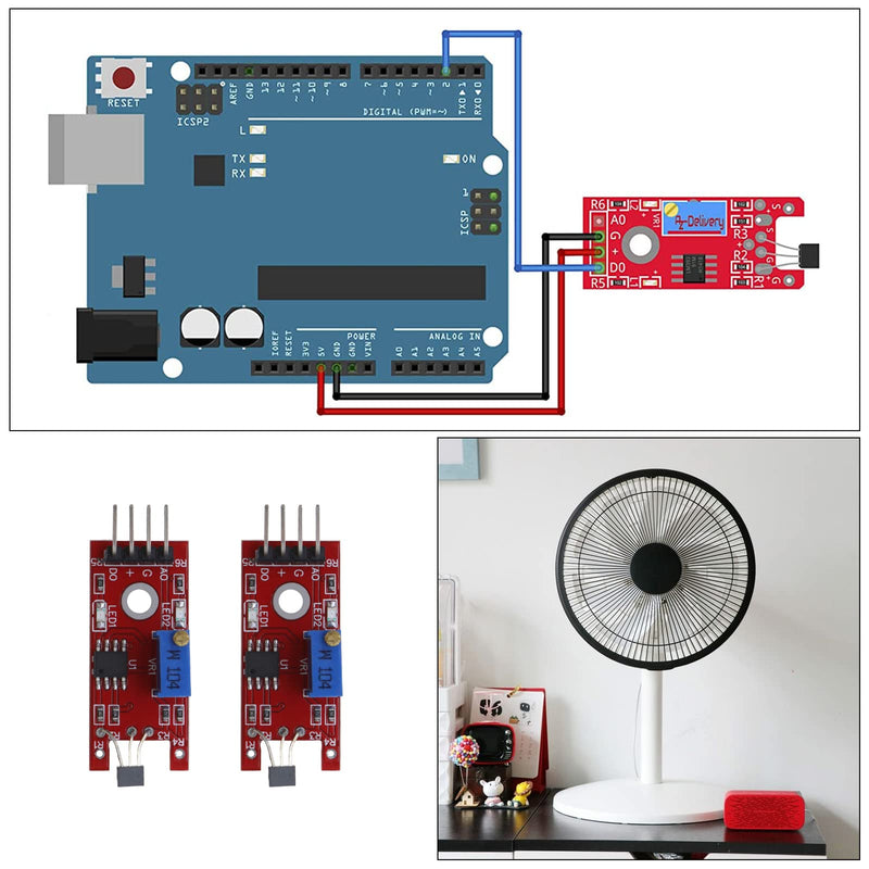 eMagTech 5PCS KY-024 Linear Magnetic Hall Effect Sensor Module Compatible with Android Compatible with Raspberry Pi ESP8266 Microcontrollers