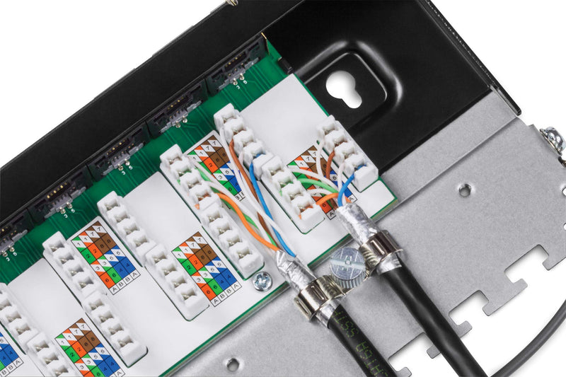 TRENDnet 8-Port Cat6A Shielded Patch Panel, Wall Mount Ready, 10G Ready, Cat5e,Cat6,Cat6A Compatible, Metal Housing, Color-Coded Labeling for T568A & T568B Wiring, Cable Management, Black, TC-P08C6AS 8 Port