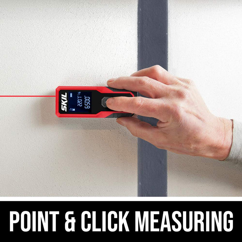Skil 65ft. Compact Laser Distance Measurer with Wheel Measuring Mode, Backlit LCD Display, Carry Bag and battery Included - ME9821-00 65ft. Laser Measurer