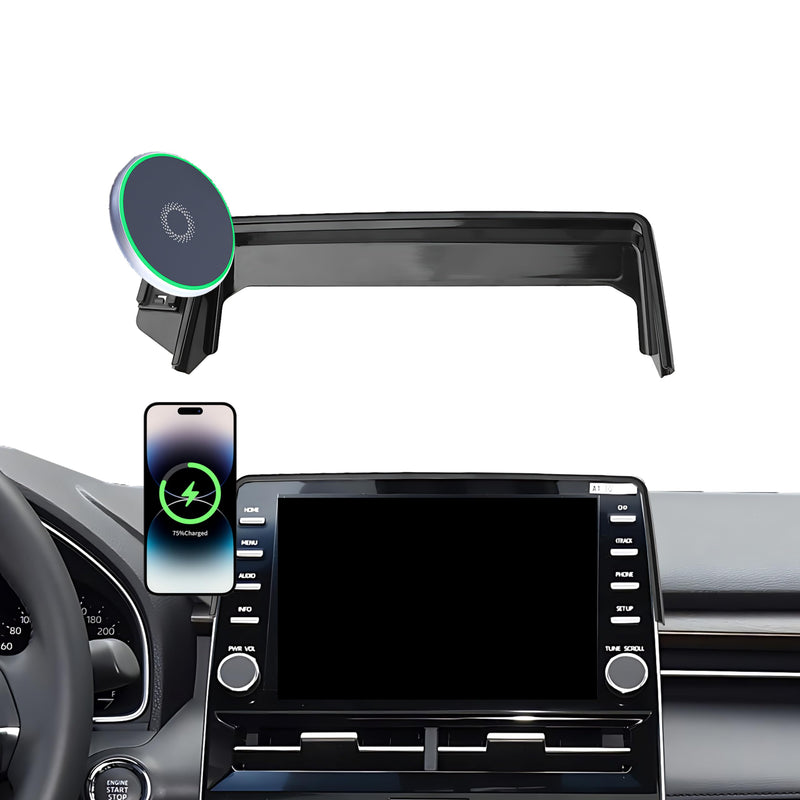Car Phone Holder for Toyota Avalon 2019-2022 Accessories Apply to 9 Inch Touch Screen 15W Fast Wireless Charger Screen Fixed Clip Cell Phone Mount Hands-Free 360 Degree Rotation