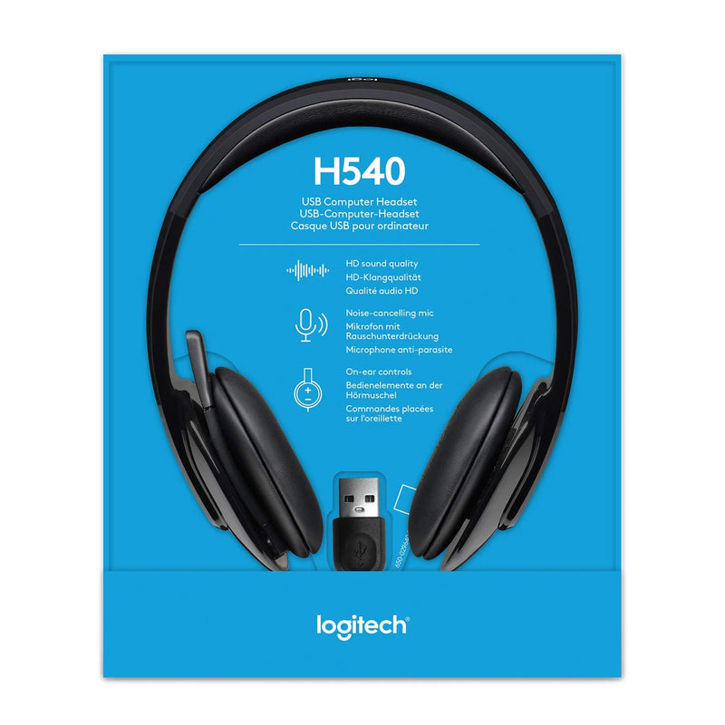 Logitech High-performance USB Headset H540 for Windows and Mac, Skype Certified Standard Packaging