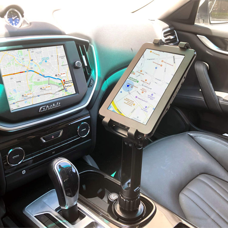 LycoGear Lycan Car Truck Extended Drink Cup Holder Smartphone Tablet Mount for iPad Pro Air Mini iPhone X XR XS 11 MAX 8 Galaxy Tab S10 Surface Pro & most 6"/7" screen GPS