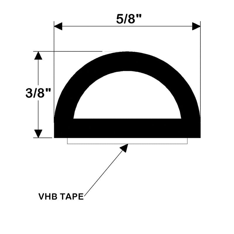 Taco Metals Taco Marine V30-0109B10-1 Weather Seal Tape - 3/8" x 5/8" x 10', Black
