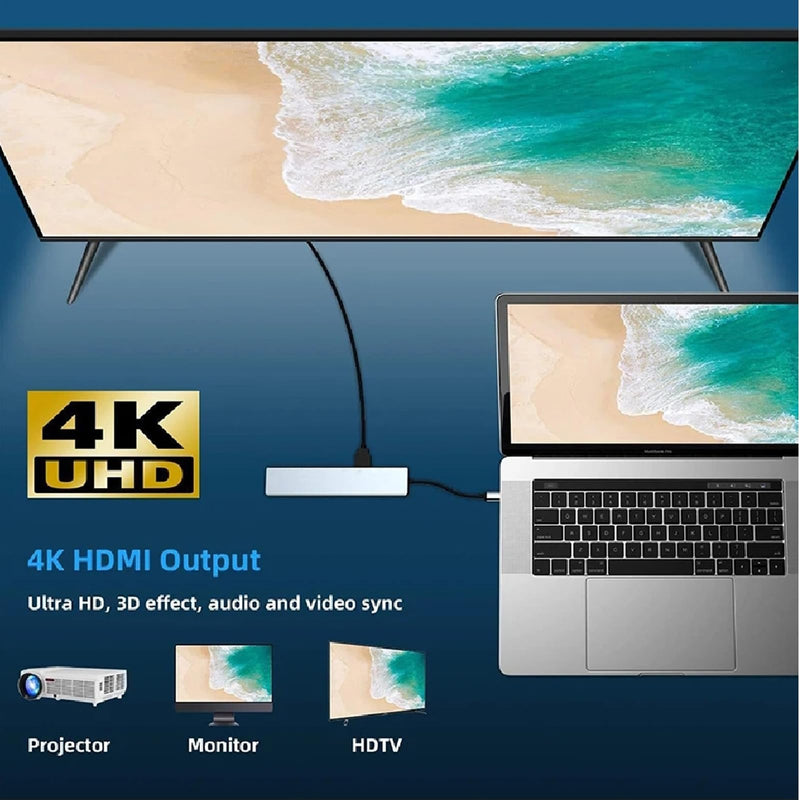 USB C Laptop Docking Station 8 in 1 USB C Hub Adapter with 4K HDMI,Ethernet,2 USB,Type-C,SD TF Card Reader,PD 100W Compatible with iPhone16/MacBook/Dell and Other Type C Laptops Device