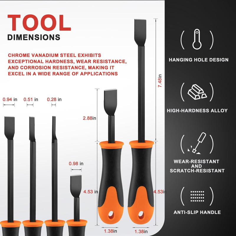 Gasket Scraper 1pcs, Carbon Automotive Scraper Set, Gasket Scraper Tool,1set, 1” Gasket Scrapers 8" Scraper-1"face