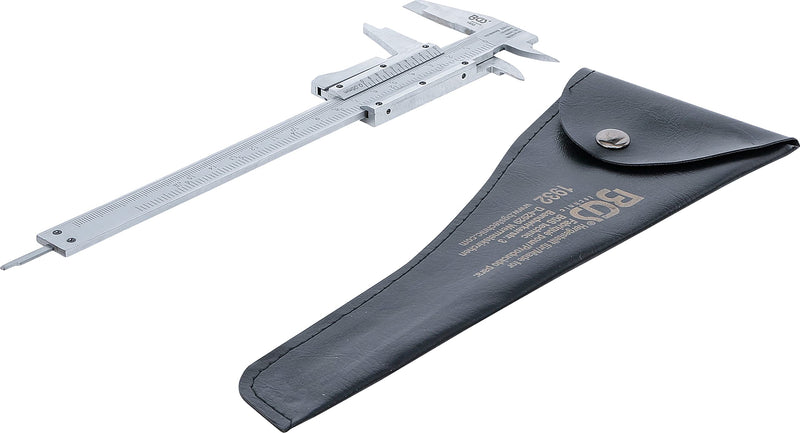 BGS 1932 | Precision caliper | 0 - 150mm | mm + inches | Vernier 1/20 mm | Includes faux leather bag