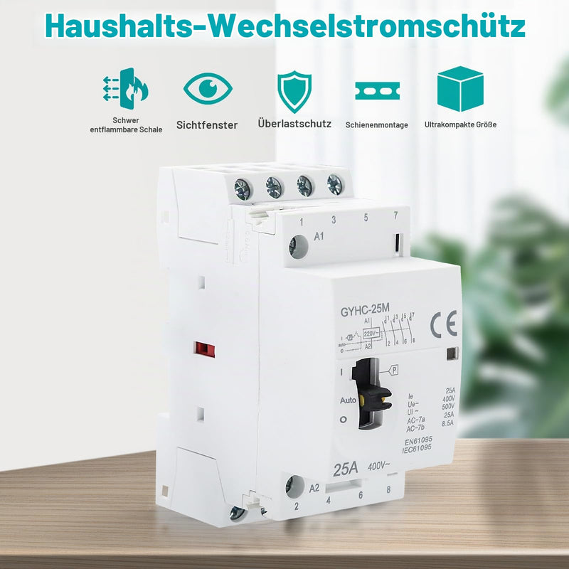 Contactor 400V 3 Phase 4 Wire AC Contactor AC Household Contactor 4P 25A 4NO | Ultra-quiet and highly efficient flame retardant. Manual automatic model for industrial applications such as metallurgy