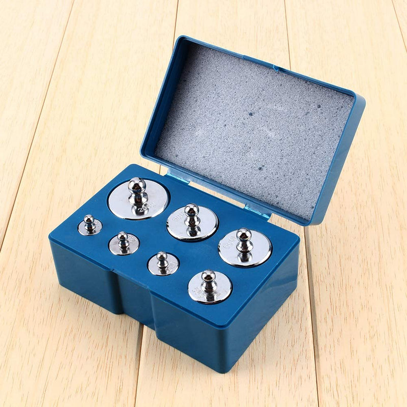 Calibration weight package, 7 pieces/set calibration weight kit jewelry 500g total weight, with plastic storage case and tweezers