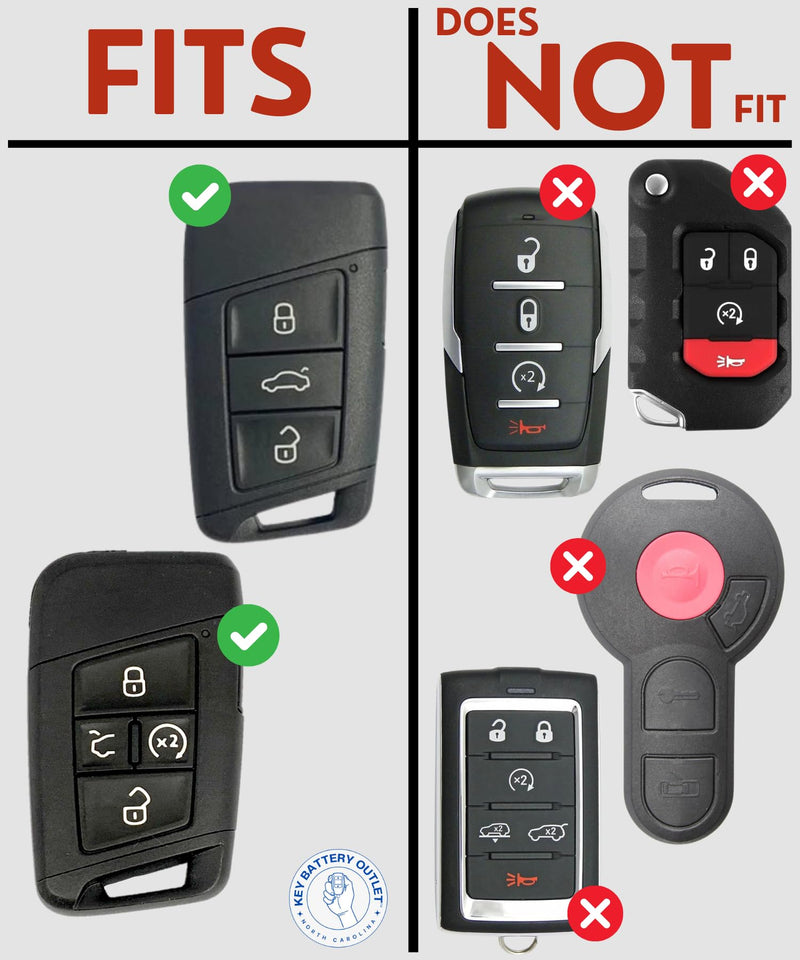 Key Fob Battery CR2032 for VW Volkswagen (2 Pack) Atlas Jetta Tiguan Arteon Passat Golf Alltrack Remote Key Battery Replacement (KR5FS14-US) Check Fitment Guide CR2032 2 Pack
