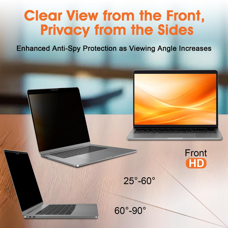 Magnetic Laptop Privacy Screen 14 Inch (Diagonal) 16:9 Display- Removable Anti-Glare Blue Light Filter, Computer Privacy Screen Shield Compatible with 14'' Hp Acer Asus Lenovo Dell Monitor 14 Inch with 16:9 Aspect Ratio