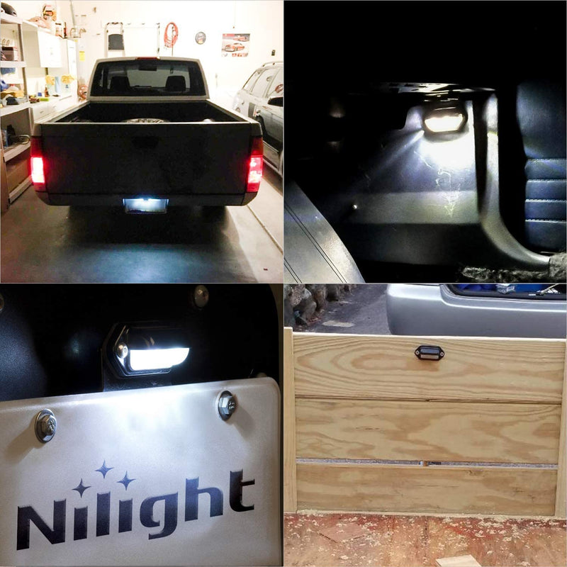 Nilight 2PCS 12V LED License Tag Light Convenience Courtesy Door Step Lights Waterproof Rainproof Dome Cargo Lights Under Hood Lights Legal for Car Truck RV Trailer License Plate Light