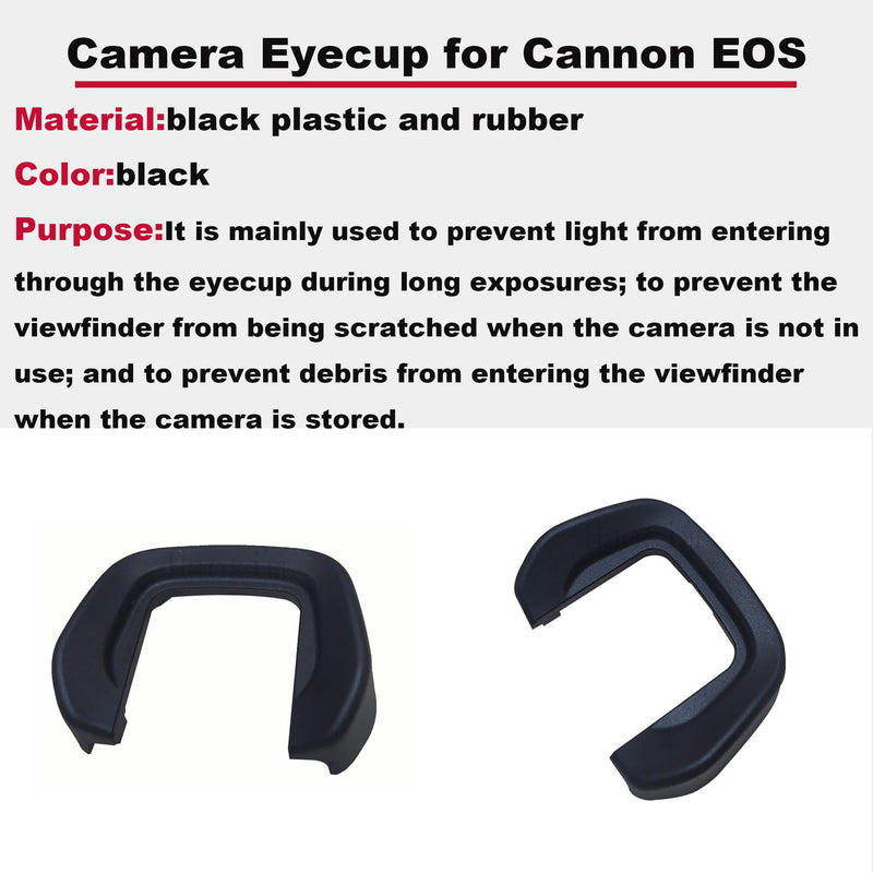 2 Pcs Eye Cup Viewfinder Rubber Frame Shell Cap Eyepiece for EOSR EOS-R Camera（with 3 Small Nails, 2 hot Shoes