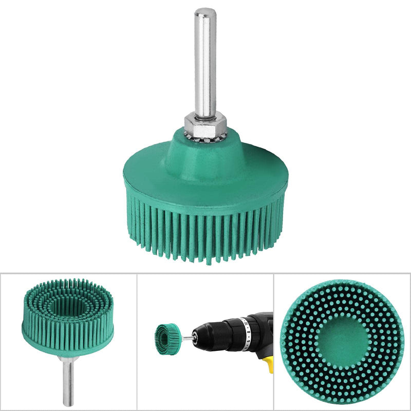 2 Inch Bristles, Grinding Brush, Polishing, 2 Inch Drill, Disc, Emery, Rubber Brush, Deburring, Polishing, Grinding Wheel for Removing Burr Grate, Green (Green)