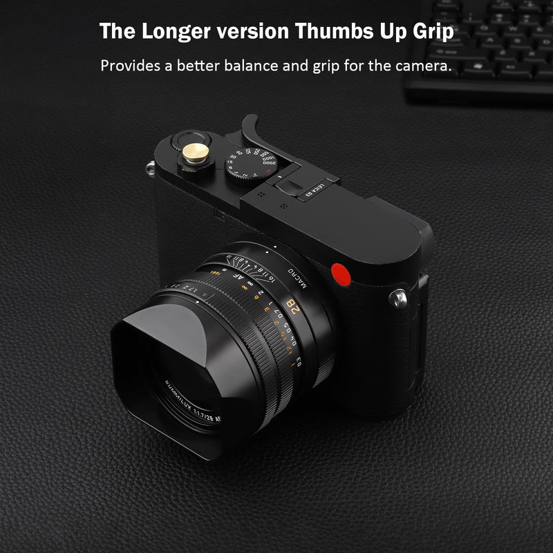 Haoge Metal Thumb Up Grip for Leica Q3 Q3 43 Camera Foregrip Digital Accessories THB-Q3B Hot Shoe Thumbs Up Rest Support Handgrip Black