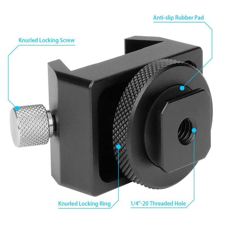 Metal Telescope Finderscope Mount Adapter Finder Scope Base Dovetail Bracket with 1/4" Threaded Hole for Video DSLR Mirrorless Camera Flash Hotshoe Coldshoe Hot Cold Shoe Sky Astrophotography
