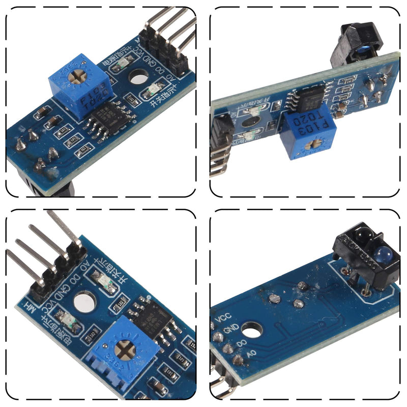 5pcs TCRT5000 Infrared Reflector Sensor Modules, TCRT5000 Infrared Reflective Photoelectric Switch IR Tracking Sensor Module Obstacle Avoidance Barrier Line Track