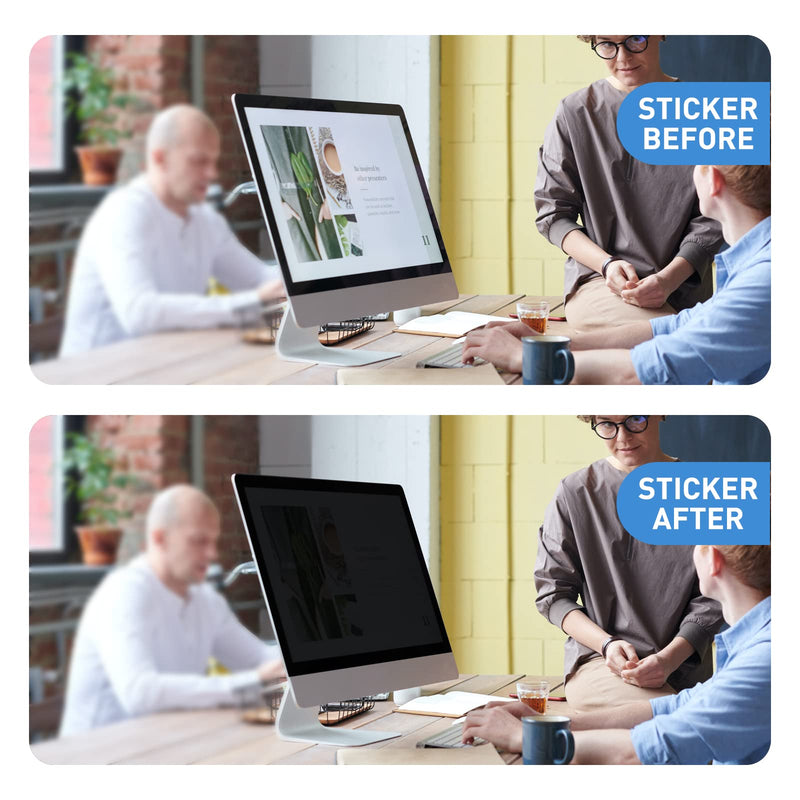 24 Inch Computer Privacy Screen Filter for Desktop Widescreen Monitor 16:9 Aspect Ratio - Anti-Glare - Blocks 96% UV - Anti-Scratch (2 Pack) 24.0 Widescreen (16:9) Black