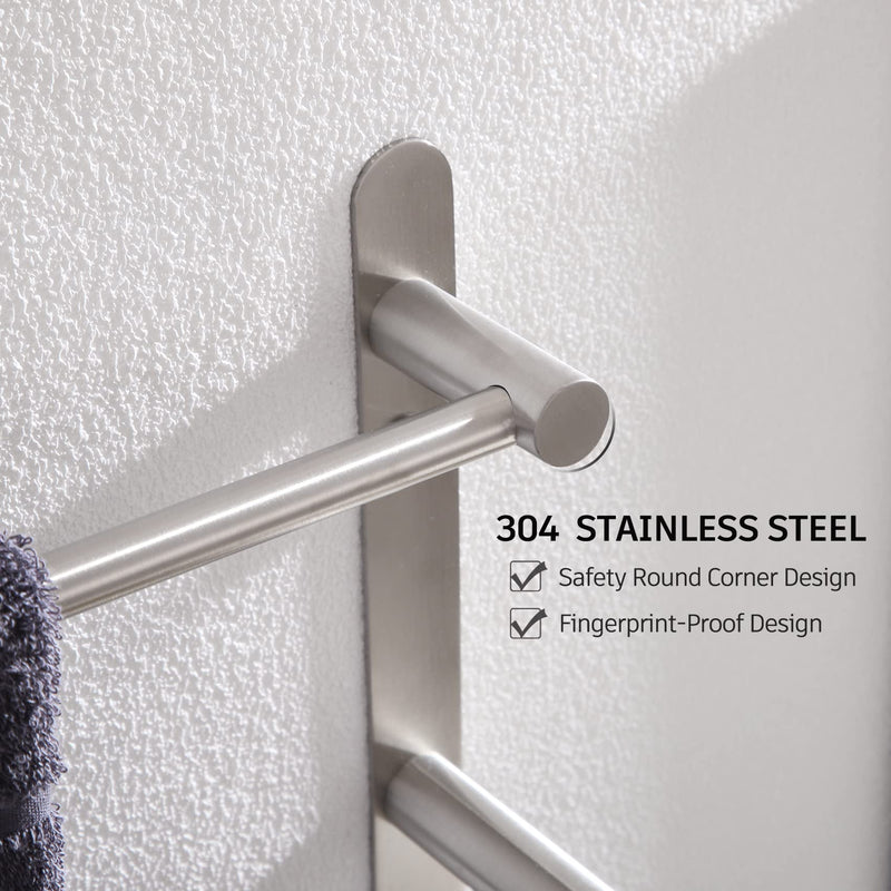 KOKOSIRI Bath Towel Bars Stainless Steel Bathroom 3-Tiers Ladder Towel Rack Wall Mount Towels Shelves, Brushed Nickel, B5002BR-L24 24-Inch