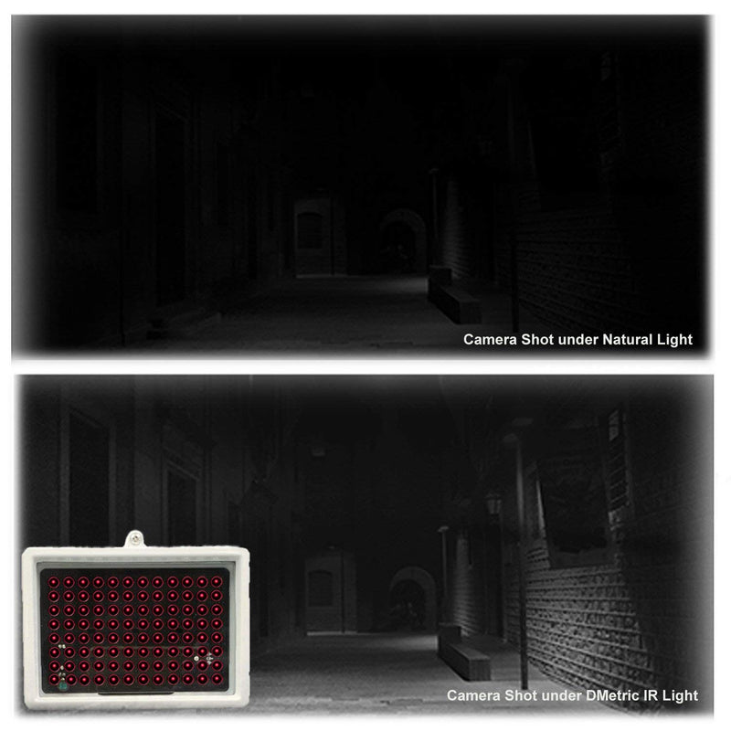 IR Illuminator, AC 110V - 220V 850nm Infrared 96 LED Night Vision Waterproof Lamp for Indoor Outdoor Security CCTV Camera, Long Range 80m (263 feet) and Wide Angle 60 Degree