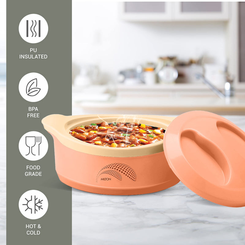 MILTON New Marvel 2500 Inner Steel Casserole, 2360 ml, Orange Peach