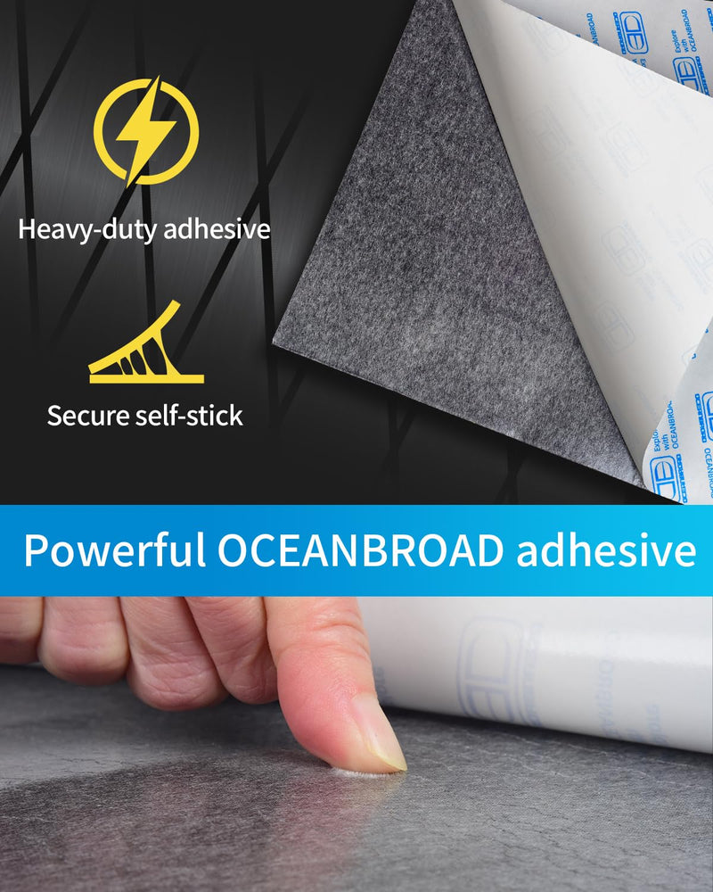 OCEANBROAD Diamond Boat Flooring with Self-Adhesive 96''x16''/38''/47'' | Double-layer, Non-Slip, 6 mm Eva Foam Marine Decking, Easy to Install, For Motor Pontoon Boats, RV Floor, Kayak, Surfboard Gray with Black Lines 96''L x 16''W-10.67sqft