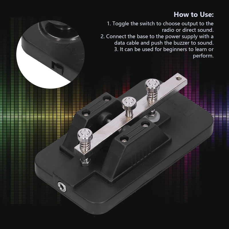Morse Code Key, CW Trainer with Buzzer, Morse Code Key Telegraph Manual CW Practice Tool Trainer, Voice Prompts During Practice for Beginners, Simple Operation