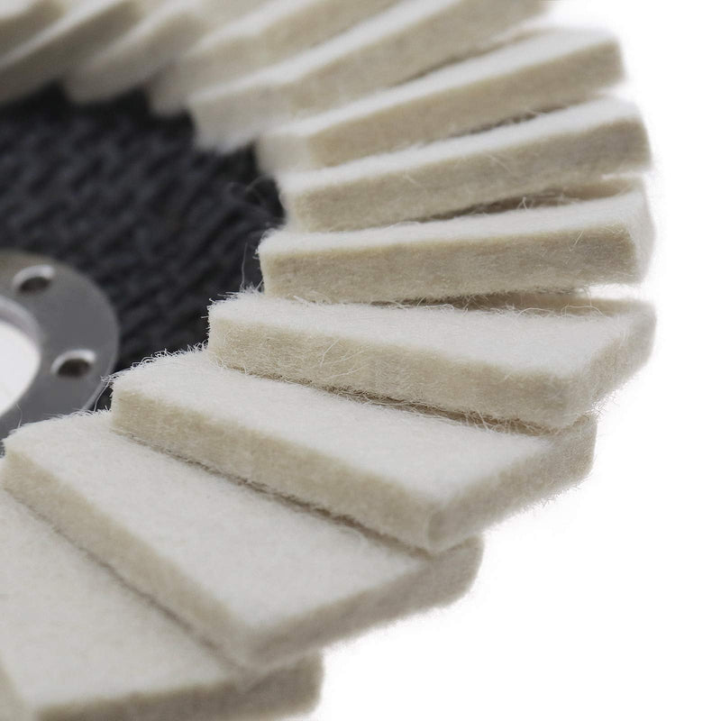 Be In Your Mind 5 Pcs Wool Felt Polishing Discs 125mm Serrated Washer Felt Disc for Stainless Steel Glass Metals Aluminum Angle Grinder Polishing Disc