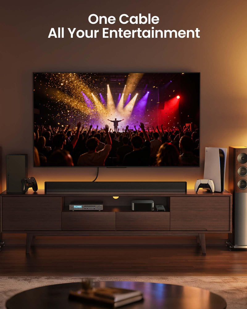 Silkland 8K HDMI ARC/eARC Cable 2.1 for Soundbar 10ft, 8K@60Hz, 4K@120Hz Ultra High Speed HDMI Cord, Dolby Atoms, 48Gbps HDR10, HDCP 2.2&2.3 Compatible for Vizio Samsung Bose Sound bar, UHD TV,Blu-ray 10 Feet