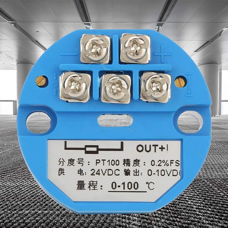 PT100 temperature transmitter DC24V output 4-20mA temperature transmitter and 1m sensor 0~100℃