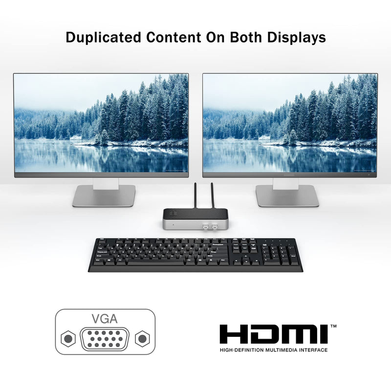 BENFEI Universal Docking Station Dual Monitor HDMI VGA Compatible With Mac Windows, USB 3.0 or USB-C Input (Dual Display, Gigabit Ethernet, 4 Ports)