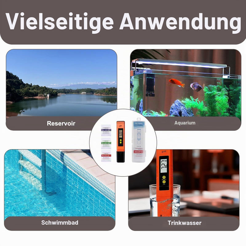 PH Messgerät Wasserqualitätstest Messgerät Digitaler PH mit Automatischer Kalibrierung und ±001 Genauigkeit für Trinkwasser Aquarium Pool Hydroponik Laboratories Agriculture Drinking Water